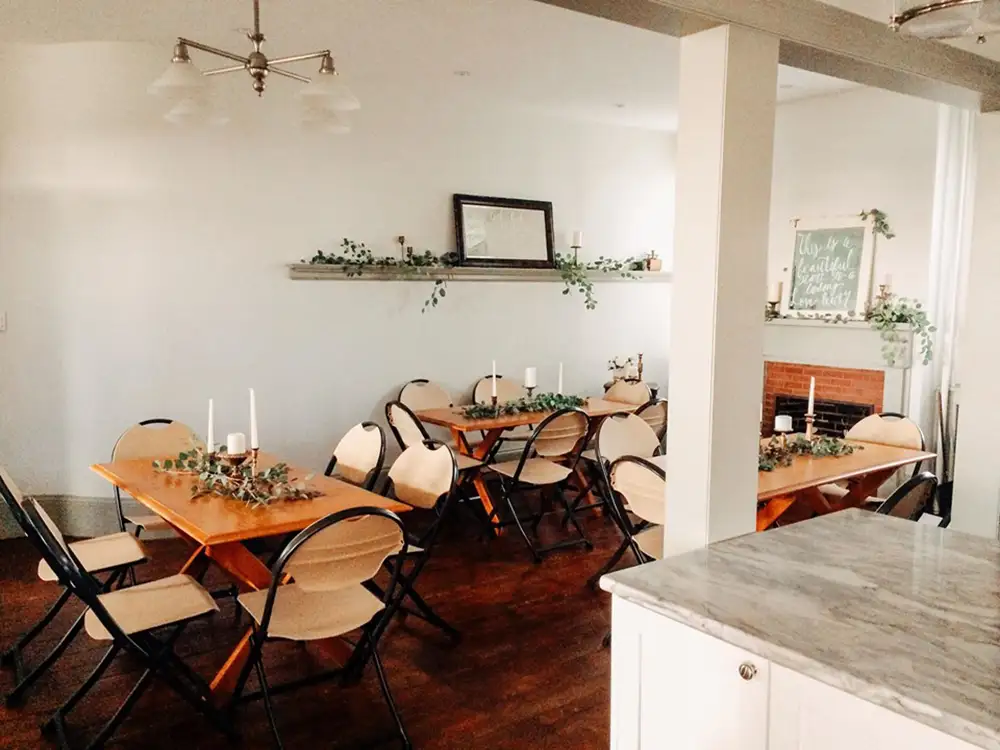 table setup in farmhouse kitchen