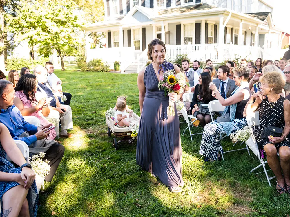 wedding ceremony bridesmaid