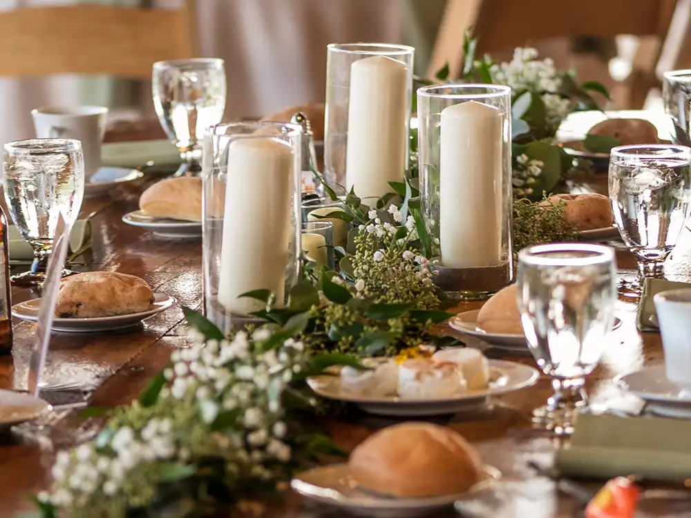 table setting at wedding