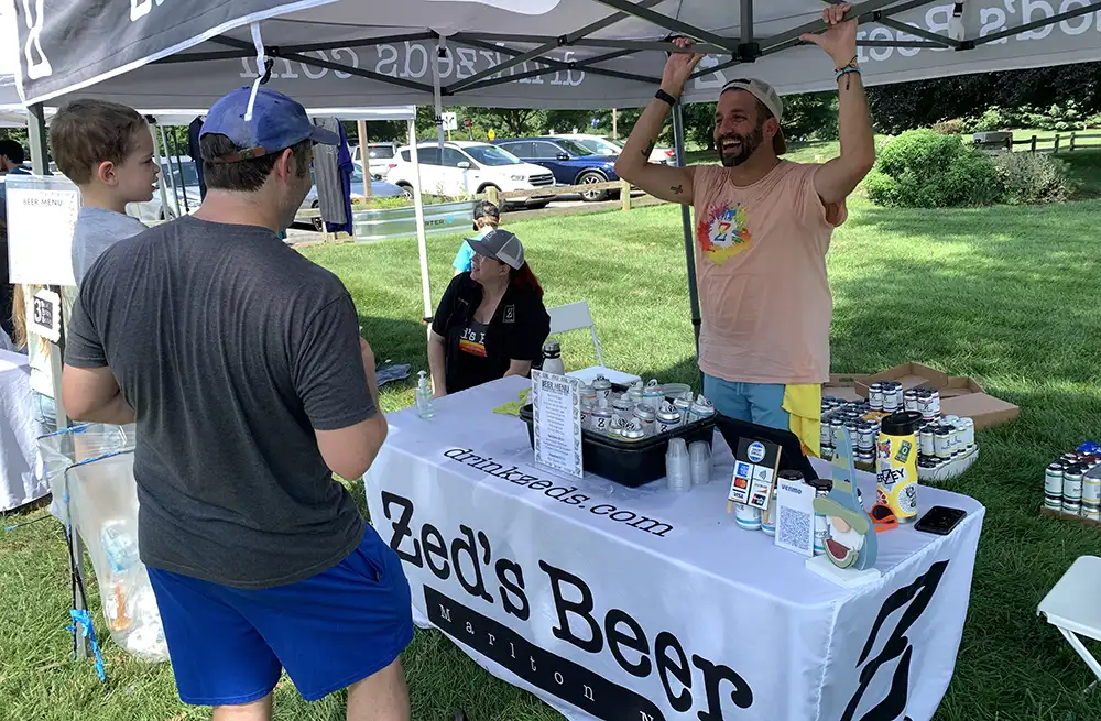 zeds beer at farmers market