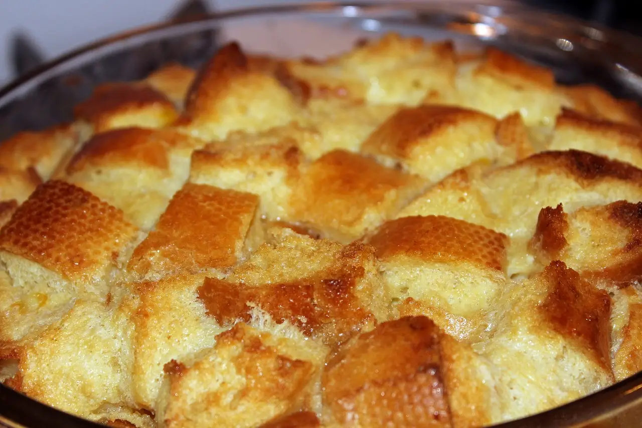 golden brown bread pudding