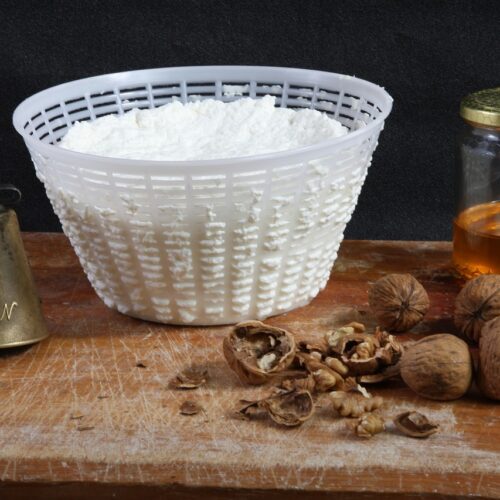 fresh ricotta in a basket