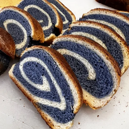 blue swirled sweet bread