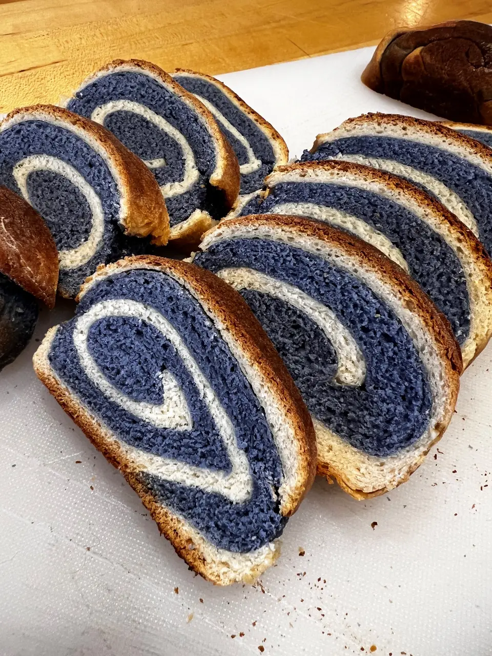 blue swirled sweet bread