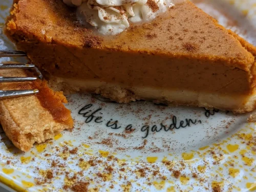 Chai Pumpkin Pie with Maple Whipped Cream